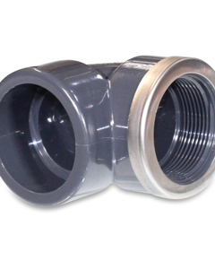 Elbow 90deg PVC 50mm x1 1/2" fm w/steel ring